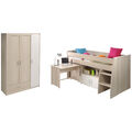 Kinderzimmer Charly 6 Parisot 2-tlg Hochbett Kleiderschrank Schreibisch Kommode