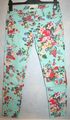 Ƹ̵̡Ӝ̵̨̄Ʒ YOU & YOU Jeans Hose Denim Türkis Blumen Flower Muster 34 36 XS-S