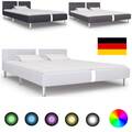 Polsterbett Einzelbett Jugendbett Bettgestell mit LED 90/120/140/160/180 x 200cm