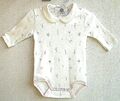 SANETTA Baby Body mit Kragen 1/1 Arm weiß mit Blumen Gr  50 56 62 UVP 19,99 €  