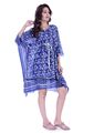 Anokhi Aufdruck Indisch Baumwolle Block Gedruckt Damen Blau Kaftan Sexy Strand