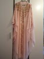 Abaya Kaftan Dubai Farasha Chiffon Maxikleid Abendkleid Hijab Damen rosa gold 