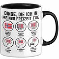 Dinge Die Ich In Meiner Freizeit Mache Norwegen Tasse Geschenk Norwegen-Liebhabe