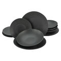 CreaTable 23205 Tafelservice Elements Collection Lava Stone für 4 Personen, Stei