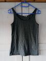 H&M - Trägertop Damen, Gr. S, Basic Top, Tank-Top, Trägershirt dunkelgrau