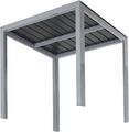 Alu Gartentisch Beistelltisch Esstisch Balkontisch Outdoor Gartenmöbel Grau