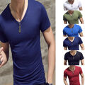 M?nner Casual Sexy T-Shirts Mit Tiefem V-Ausschnitt Sommer Slim Fit Bluse T- H