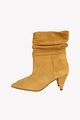 Iro Damen Schuhe Stiefelette Gr. 39 Beige Leder Ankle Boots