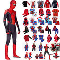 Kinder Cosplay Superheld Spiderman Kostüm Overall Halloween Karneval Outfit Set