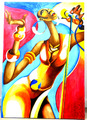 Acrylgemälde "The Singer" 2012 Pop Art 70x100cm Unikat Eye Catcher