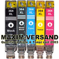 5 Patronen Set Ersatz für HP 364 XL CB316EE CB317EE CB318EE CB319EE CB320EE INK