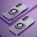 Stand Glitzer Bling Hülle Für Samsung Galaxy S24 S23 A55 A15 Handy Schutz Case