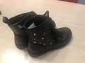 GEOX Mädchen Damen Schuhe Stiefeletten Leder schwarz Gr.35 Sternchen