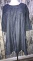 Vero Moda Jeanskleid Kleid Tunikakleid Minikleid 3/4 Arm Raffung blau Gr S