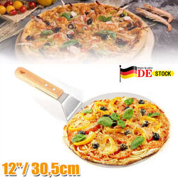 Pizzaschaufel Pizzaheber Holzgriff Edelstahl Pizzateig Flammkuchen Brot Ø30,5cm