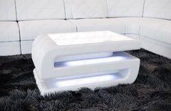 Leder Couchtisch Beistelltisch Leder Design Sofa Tisch Wohnzimmertisch Bologna