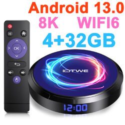 64/128GB Android 13.0 Smart TV BOX Quad Core WIFI Netzwerk Media Player BT5.0 8K