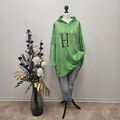 Italy Longshirt Pullover Hoodie Nicki Cord Look H Leo Größe 48 50 52 54 Grün