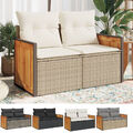 Gartensofa 2-Sitzer-Sofa mit Kissen Poly Rattan Lounge Gartenbank Gartensessel 