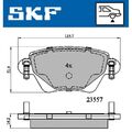 1x ORIGINAL® Skf VKBP 90170 Bremsbelagsatz, Scheibenbremse Hinten, exkl.