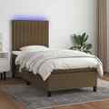 Boxspringbett Matratze LED Bett Bettgestell Polsterbett Lattenrost Stoff vidaXL