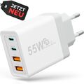 4Port Schnellladegerät USB-C mehrfach Charger Handy 55w Stecker Adapter Netzteil