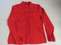 Modische Bluse Creation L, 1/1 Arm,Knopfleiste,Lochstickerei,rot,Gr.40,neuwertg.