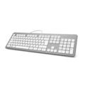 Hama Tastatur USB Keyboard QWERTZ KC-700 PC, Kabelgebunden, leise Tasten, Silber