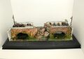 1:72 -87 Diorama -Zubehör: 2 unbemalte beschädigte Steinbrücken (Gesprengt) WW 2