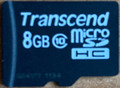 microSDHC 8 GB Class 10 Transcend