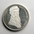 5 DM Münze BRD Johannes Gutenberg 1968 Silber 29 mm