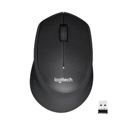 Logitech M330 Silent Plus, rechts, Mechanisch, RF Wireless, 1000 DPI, Schwarz