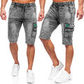 Jeanshose Denim Jeans Bermudas Kurzhose Shorts Motiv Kurze Mix Herren BOLF Cargo