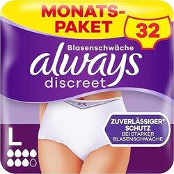 Always Discreet Plus L Inkontinenzhosen Monatspack - 32 Stück