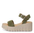 Tamaris Sandalette 1-28712-42 744 Leder Keilsandalette olive khaki mit Touch-it