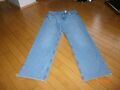 Damen Wide Jeans Utra High Waist blau Gr. 44 weites Bein used Look