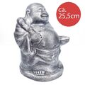 Lächelnder Buddha - Gartenfigur Skulptur Statue Feng Shui - 25,5cm Gross -B Ware