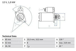 Anlasser Drehrichtung gegen den Uhrzeigersinn eigengelagert 0 986 024 700 BOSCH