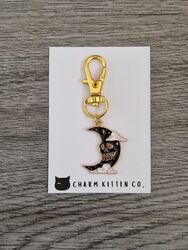 Schädel Mond Planer Charm | Journal Charm | Tasche Charm | Reißverschluss Charm