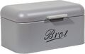 Theo&Cleo Großer Brotkasten Knäckebrot Box Metall Grau Retro Design 43cm