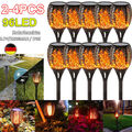 4x Solarleuchte 96 LED Garten Beleuchtung Solar Fackel Lampe Leuchte Flamme