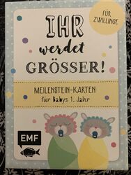 GeburtstagGeschenk Meilenstein-Karten für Babys 1.Jahr - Für Zwillinge. 30Karten