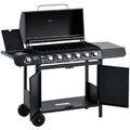 Gasgrill BBQ Grillwagen mit 7 Brennern Schrank Multifunktion Metall Schwarz