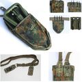 Original Bundeswehr Klappspaten, Tasche Koppel, BW Feldspaten, Adapter flecktarn