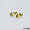 Ohrstecker Sterne mit 0,12ct F-G/si Brillant in 750/18K Gelbgold