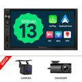 DVR+CAM+Android 13 UA13 2 DIN Autoradio 7" IPS Bluetooth GPS Navi CarPlay Wlan