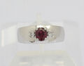 ♦ Ring 18 kt 18k 750 er Weiß Gold mit Rubin Brillanten Diamanten Gr. 53 Goldring