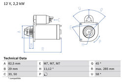 BOSCH 0 986 010 600 Starter für CITROËN,PEUGEOT,TALBOT