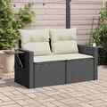 Gartensofa mit Kissen 2er Gartenmöbel Lounge Sofa Sitzgruppe Poly Rattan vidaXL