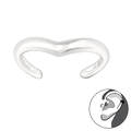 1 Stück 925 Sterling Silber Ear Cuff Ohrklemme mit Welle